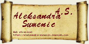 Aleksandra Sumenić vizit kartica